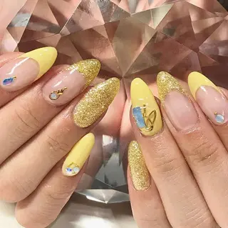 ネイル 渋谷／チップ長さ出し 👑アプレgel-xのネイルデザイン