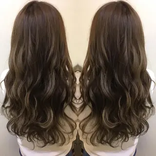 セミロング ロング カラー 髪質改善 中川　翔のヘアスタイル