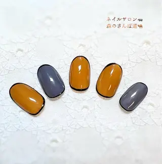 ネイル ショートネイル 森のさんぽ道のネイルデザイン
