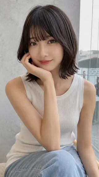 ショート カラー 縮毛矯正× ダブルカラー/三ツ木のヘアスタイル