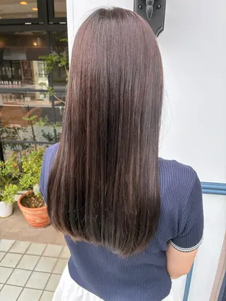 ロング 𝐑𝐲𝐮𝐤𝐢 透明感ワンカラー💎のヘアスタイル
