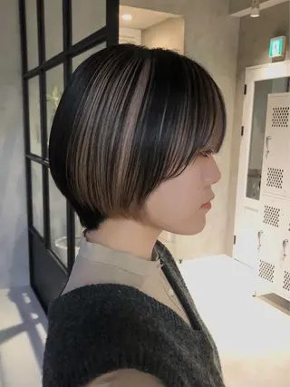 ショート カラー パーマ ヘアアレンジ ショートヘア原宿 fifth コシのヘアスタイル