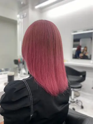 ミディアム カラー 💖似合わせカラー レイヤー💖縮毛矯正のヘアスタイル