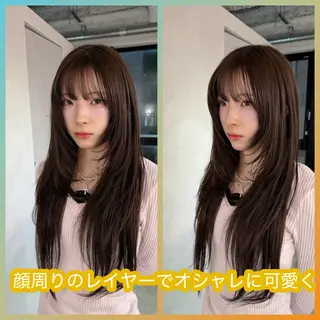 ロング カラー 新島 涼のヘアスタイル