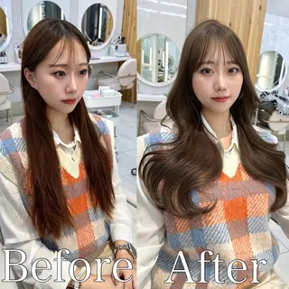 ロング カラー 🇰🇷韓国風くびれ ヘア🇰🇷中村優大のヘアスタイル