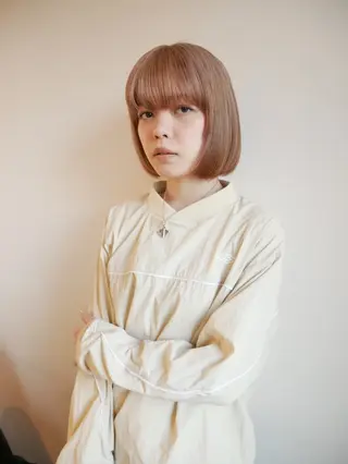 ミディアム カラー 森田遥奈/透明感カラ ー/ケアブリーチのヘアスタイル