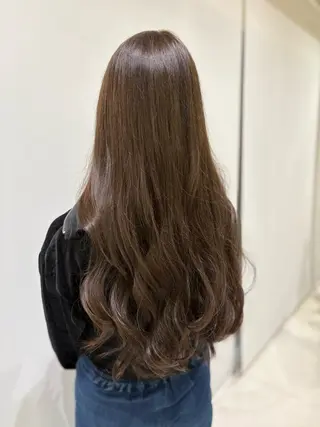 カラー 中村/韓国風レイヤー 縮毛矯正、ハイライトのヘアスタイル