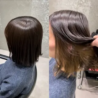 セミロング カラー 髪質改善ヘアケア 艶髪特化/上田のヘアスタイル