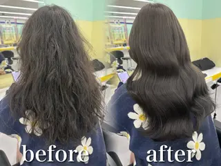 ロング ブリーチ縮毛矯正加藤 透明感ヘア🫧のヘアスタイル