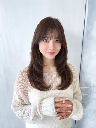 セミロング 顔周り/くびれヘア 韓国ヘア💕風間るなのヘアスタイル