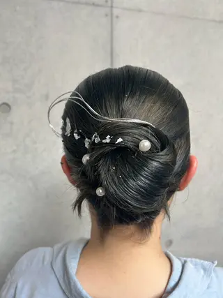 ミディアム ヘアアレンジ 勝野 麻美のヘアスタイル