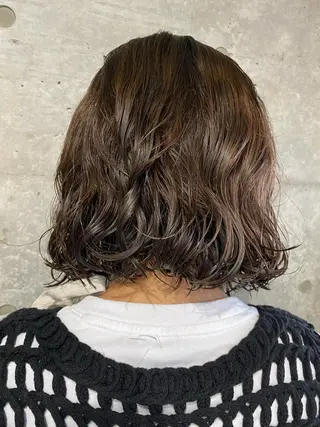 ミディアム パーマ ボブパーマコテ巻き風 パーマNo1深江秀平のヘアスタイル