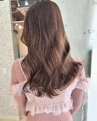 ロング カラー ヘアアレンジ mood 髪質改善 ダブルカラーのヘアスタイル