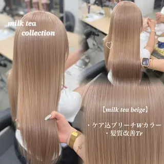 ロング カラー NAMI🤎ブラウン &ミルクティー🤍のヘアスタイル