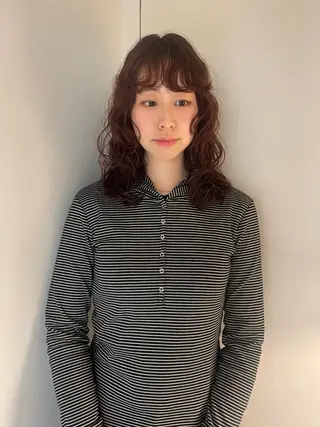 セミロング カラー パーマ 似合わせヘア 🪶remiのヘアスタイル