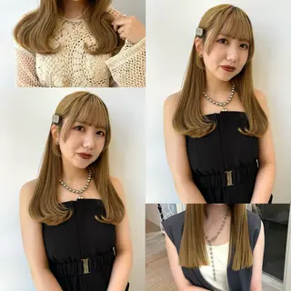 ロング カラー NANO／ ブリーチ×レイヤーのヘアスタイル