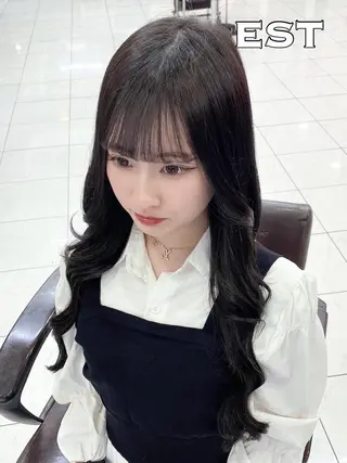 ロング ヘアアレンジ カラー エクステ MORI エクステMARIKAのヘアスタイル