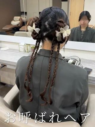 ロング ヘアアレンジ 韓国風パーマ/ヘア セット/店長みづきのヘアスタイル