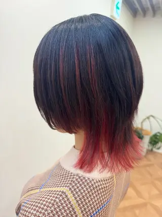 ミディアム カラー 佐々木 有彩のヘアスタイル