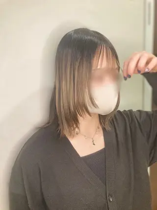 ミディアム 岡大前ハッシュカット ×髪質改善/松島大己のヘアスタイル