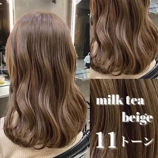 セミロング カラー 透明感カラー🌿 グレージュ🐺陽介のヘアスタイル