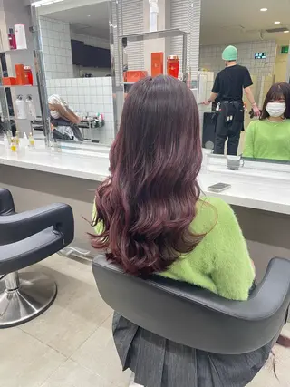 ミディアム カラー パーマ ヘアアレンジ メンズ キッズ ネイル マツエク・マツパ アイブロウ 🦋縮毛/韓国レイヤ ー/透明感カラー🦋のヘアスタイル