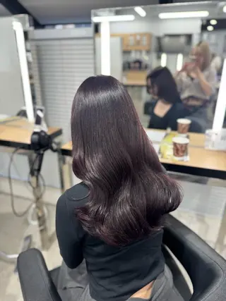 セミロング カラー ヘアアレンジ 🤍淡色ピンク&ラベ ンダーYUKI🤍のヘアスタイル