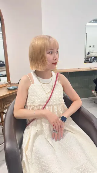 ショート カラー 赤みゼロ/透明感 カラー🌿KANTAのヘアスタイル