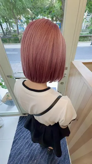 ミディアム パーマ カラー ブリーチ矯正💐 ミルクティー💐ナオのヘアスタイル