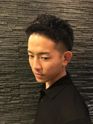 ショート パーマ メンズ 木村 りきのヘアスタイル