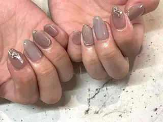ネイル 韓国/ワンホン/長さ 出しつけ放題🎀のネイルデザイン