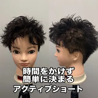 パーマ メンズ 本田 有里のヘアスタイル