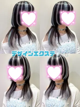 セミロング 横浜🍒ルーツカラー エクステ/RIEのヘアスタイル