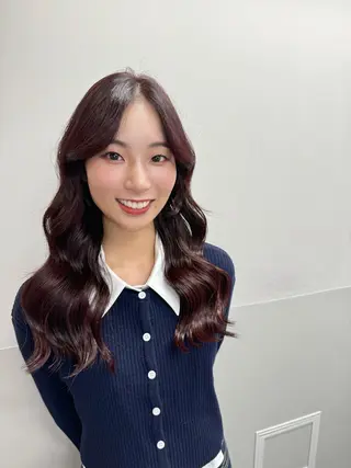 セミロング カラー 顔まわりの神様✨ 透明感カラー藤嶋秀幸のヘアスタイル