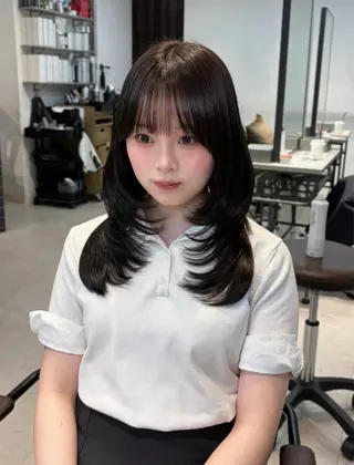 カラー ヘアアレンジ 似合わせ顔まわり カット💛森尾真由美のヘアスタイル