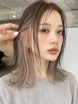 ミディアム カラー ✨エクステ✨本数・ 色合わせ相談可／山口のヘアスタイル