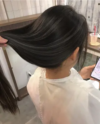 ロング カラー ヘアアレンジ ハイライト、レイヤー カット/西梅田/中西のヘアスタイル
