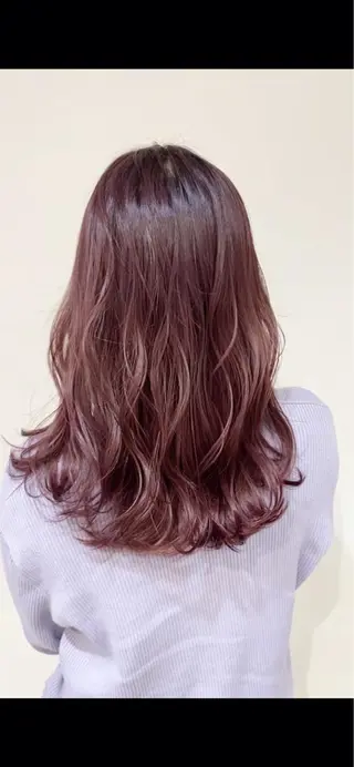 ミディアム カラー 髪質改善カラー韓国風 レイヤーtudaのヘアスタイル