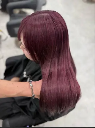 セミロング カラー ヘアアレンジ 🤍渋谷の赤髪 トップ/らいる🤍のヘアスタイル
