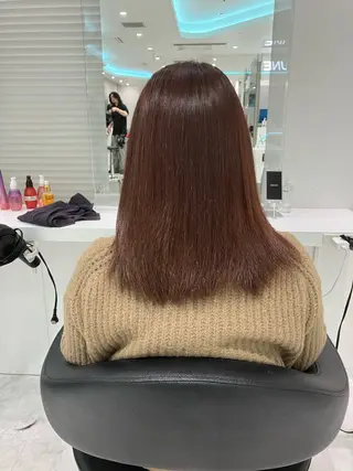 セミロング カラー ヘアアレンジ 💓色落ちまで綺麗な 垢抜けカラー💓のヘアスタイル