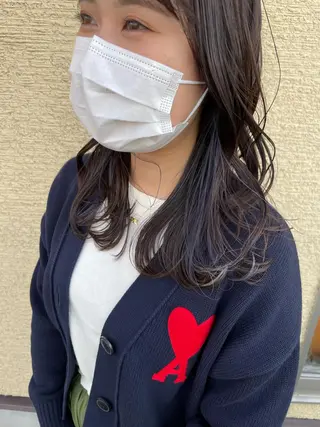セミロング カラー コレットヘアー 田中アヤノのヘアスタイル