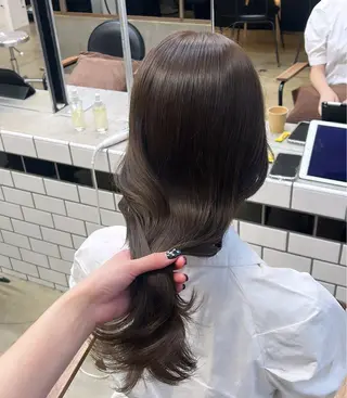 ロング カラー 🌷ラベンダーピンク 顔まわり🌷ねいろのヘアスタイル