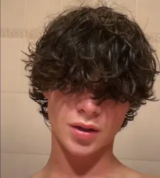 ミディアム パーマ メンズ レタッチ原宿 あいのヘアスタイル