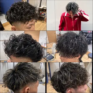 ショート カラー パーマ メンズ メンズサロン LiGKAITO🦖のヘアスタイル
