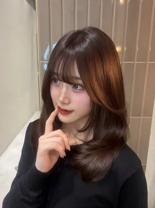 セミロング カラー キッズ 渡海 みのりのヘアスタイル