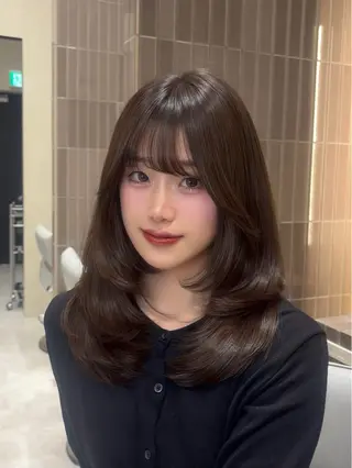セミロング カラー 渡海 みのりのヘアスタイル