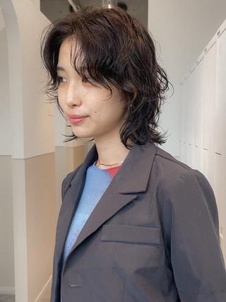 ミディアム パーマ 池袋/ラフパーマ |kazaneのヘアスタイル