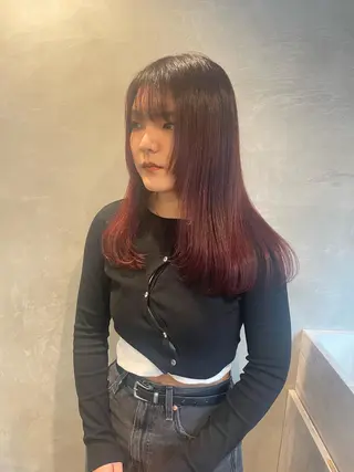 ロング カラー 渋谷 留菜のヘアスタイル