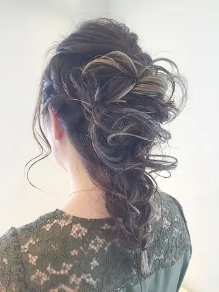 セミロング カラー パーマ ヘアアレンジ ✨ハイクオリティ✨ 山本香也のヘアスタイル