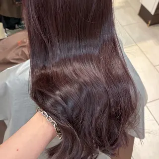 セミロング カラー 縮毛矯正×髪質改善 /透明感カラー/熊川のヘアスタイル